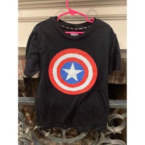 Marvel kids tshirt, size small, sequins show two different designs (bin BB)